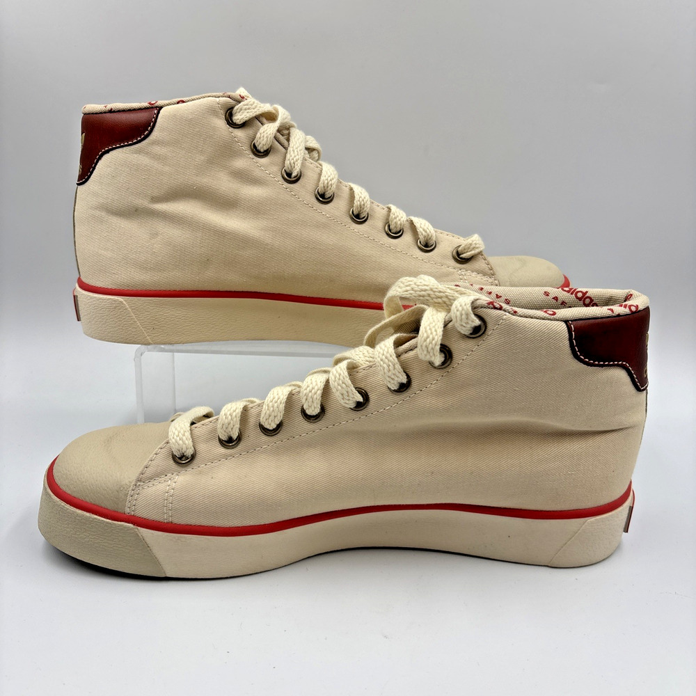 Vintage 2006 Adidas Safety Sneakers Cream Red Mid Top 451493 Size 7